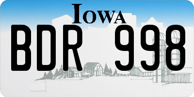 IA license plate BDR998