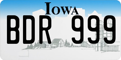 IA license plate BDR999