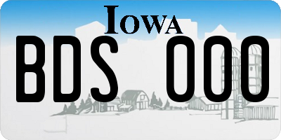 IA license plate BDS000
