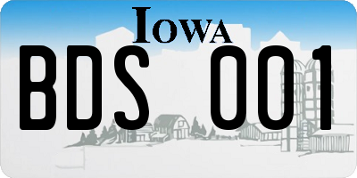 IA license plate BDS001