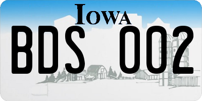 IA license plate BDS002