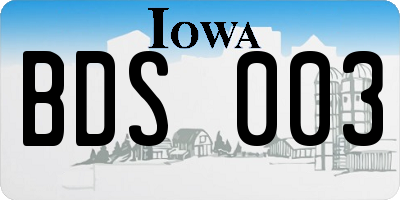 IA license plate BDS003