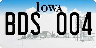 IA license plate BDS004
