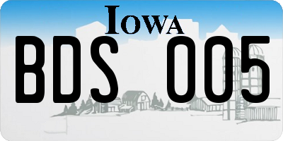 IA license plate BDS005
