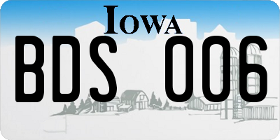 IA license plate BDS006