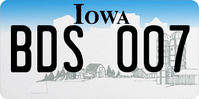 IA license plate BDS007