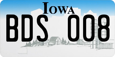 IA license plate BDS008