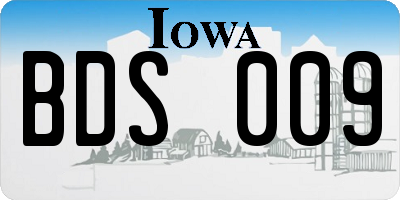 IA license plate BDS009