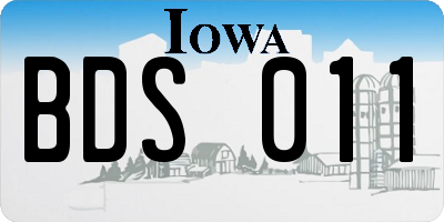 IA license plate BDS011