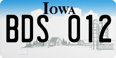 IA license plate BDS012