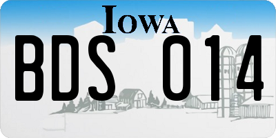 IA license plate BDS014