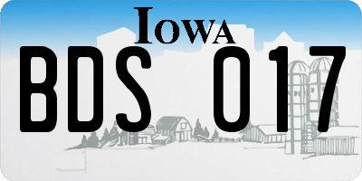 IA license plate BDS017