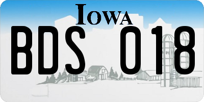 IA license plate BDS018