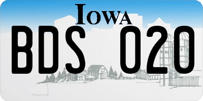IA license plate BDS020