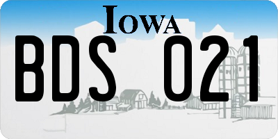 IA license plate BDS021