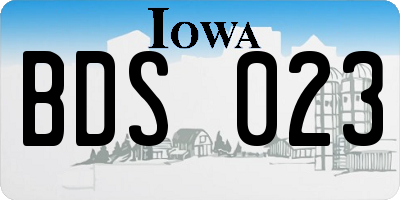 IA license plate BDS023