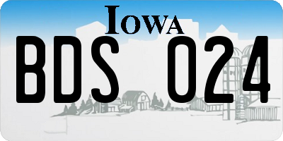 IA license plate BDS024