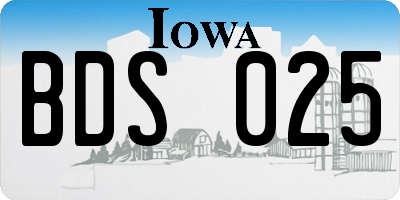 IA license plate BDS025
