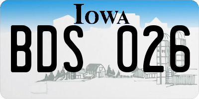 IA license plate BDS026