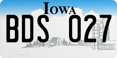 IA license plate BDS027