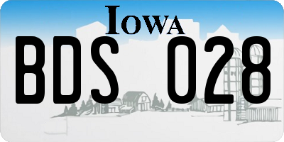 IA license plate BDS028