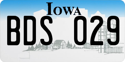IA license plate BDS029
