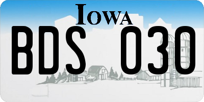 IA license plate BDS030