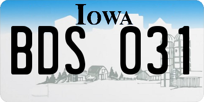 IA license plate BDS031