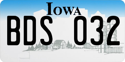 IA license plate BDS032