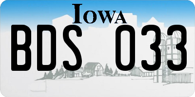 IA license plate BDS033