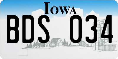 IA license plate BDS034