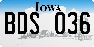 IA license plate BDS036