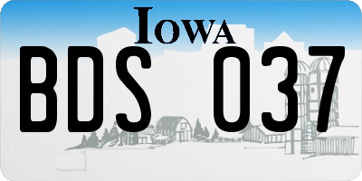 IA license plate BDS037