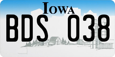 IA license plate BDS038