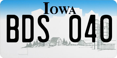 IA license plate BDS040