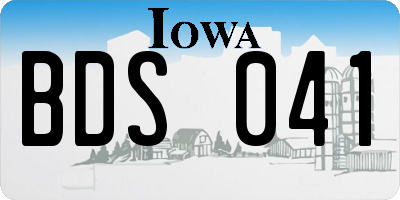 IA license plate BDS041