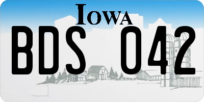 IA license plate BDS042
