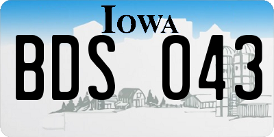 IA license plate BDS043