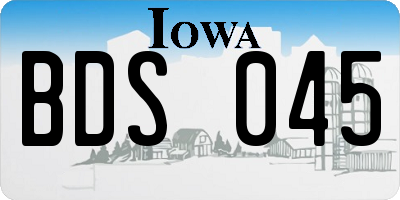 IA license plate BDS045