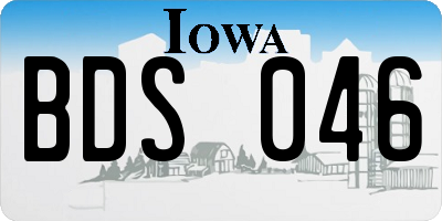 IA license plate BDS046