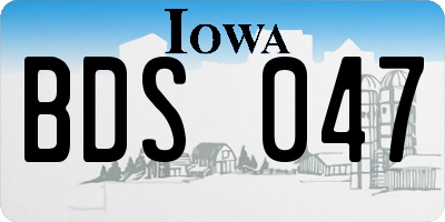 IA license plate BDS047