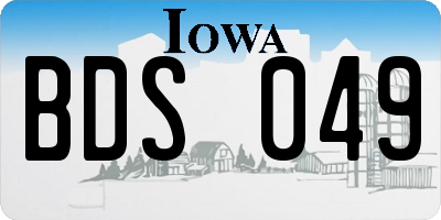 IA license plate BDS049
