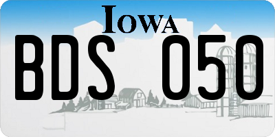 IA license plate BDS050