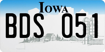 IA license plate BDS051