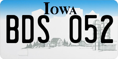 IA license plate BDS052