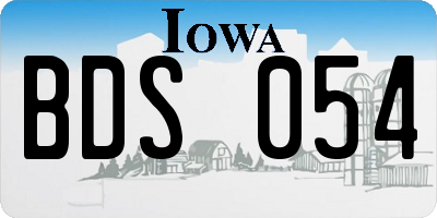 IA license plate BDS054