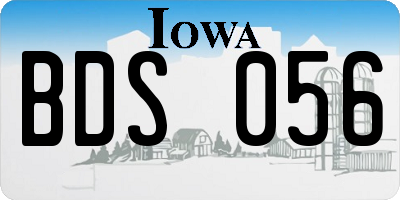 IA license plate BDS056