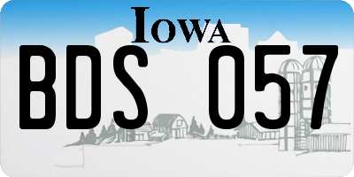 IA license plate BDS057