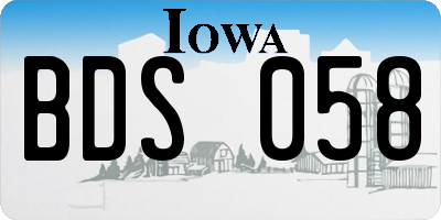 IA license plate BDS058