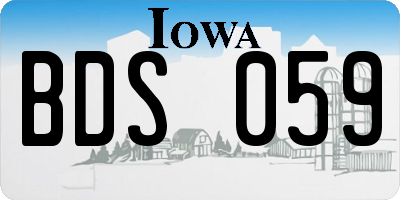 IA license plate BDS059